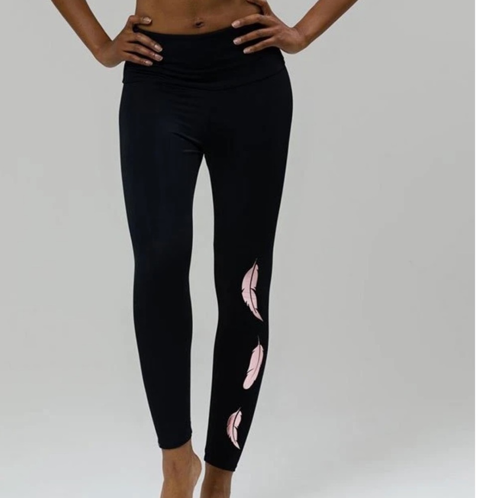 Onzie High-Rise Foil Feather Midi Legging